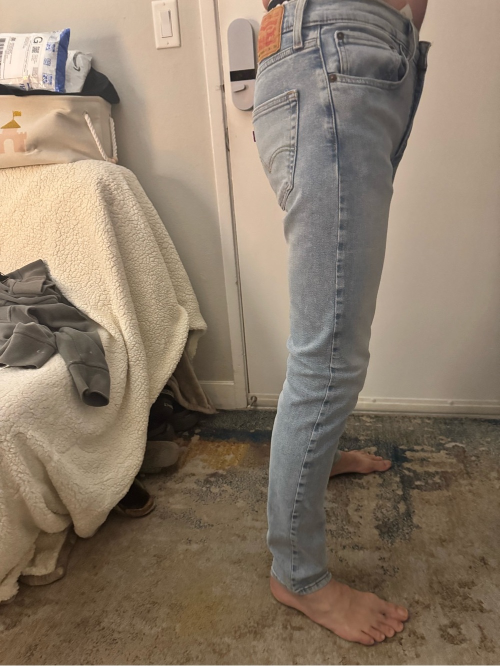 Levi's Men's Skinny Taper Jeans in Light Blue Denim